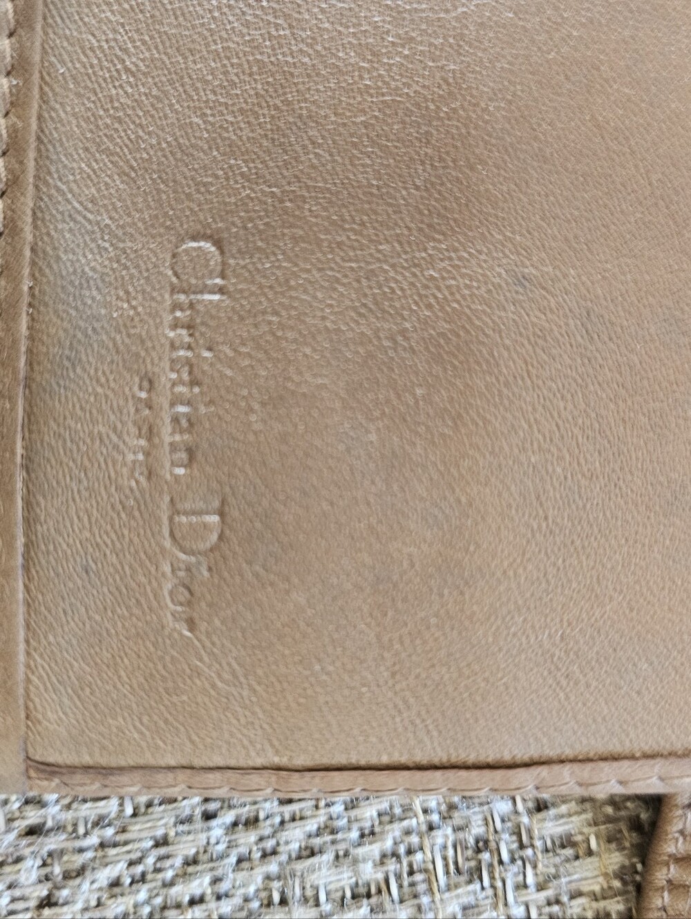 Vintage Dior Tan Canvas Wallet with Brown Leather Trim w COA - Picture 11 of 16